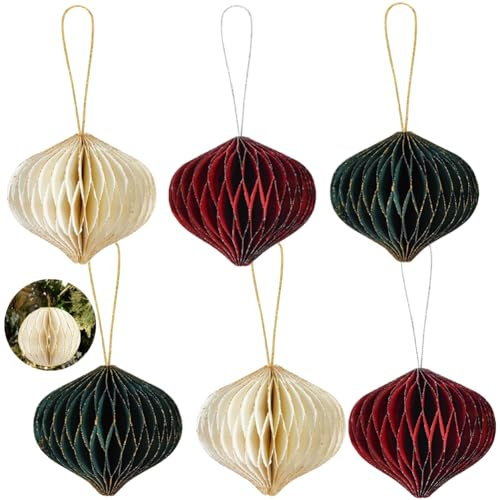 HGSHUO Decorazione Natalizia Palla a Nido d'Ape Palla di Natale Palline per Albero di Natale Ciondoli Natale Decorazioni per Albero di Natale Regalo Natale