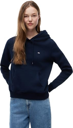 Tommy Jeans Damen Hoodie Flag Regular Fit, Blau (Dark Night Navy), S