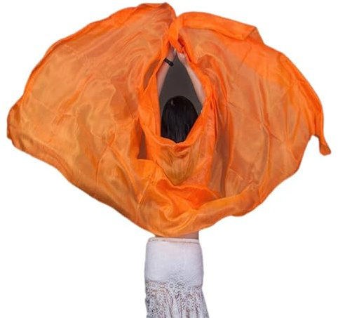 Bauchtanz Seidentuch Seidenschleier for den Bauchtanz, Handschal, einfarbig, Purpe, Tänzerin, Kostümzubehör, Weiß, Grün Bauchtanz Tuch (Color : 08, Size : 250x114cm-Adults)