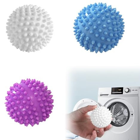 3 PCS Reusable Tumble Dryer Balls, Energy Saving and Eco-Friendly Laundry Balls, Reduces Drying Time, Natural Fabric Softener, Safe for All Fabrics