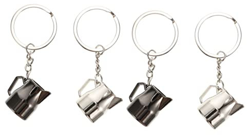 LIFKOME 4pcs Series Keychain Pendant Fashionable Bag Key Ring Charm for Coffee Accessories