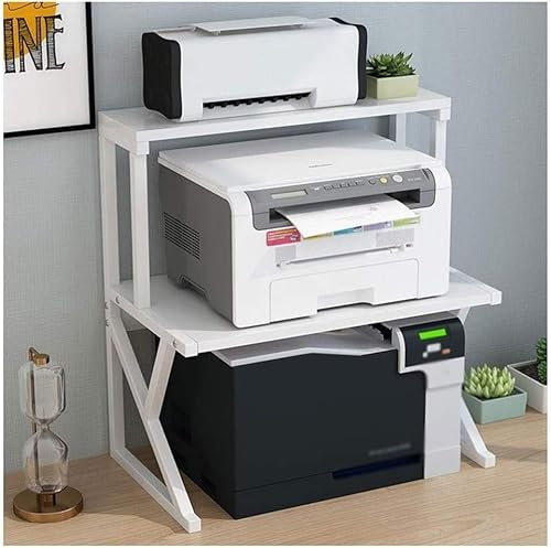 BOGAZY Druckertisch Druckerregal 3-stöckiger Druckerständer, Kleines Druckerregal, Desktop-Faxgerät-Regal Für Büro, Wohnzimmer, Kopierer, Scanner, Halterung Regal für Drucker Druckerständer(B)