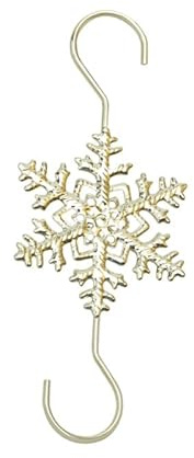 Anevous 24 Stück Weihnachten Ornament Haken, Metall Schneeflocke S Haken Edelstahl Baumhaken Weihnachtsbaum Aufhänger Dekohaken Christbaumschmuck für Weihnachtsbaumschmuck Party,Gold