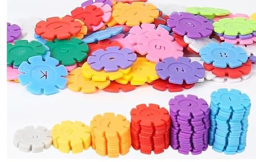 Jeu de Construction,500 Pièces Flocons de Neige Jeu de Construction,Blocs de Construction pour Enfants, Jouets Neige Flocon DIY de Design Puzzle Cubes de Construction Jouet éducatif pour Les Enfants
