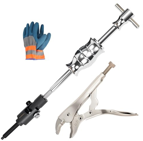 GEAROLL Locking Pliers Slide Hammer Puller Set, 9.8 in Locking Pliers 2 lb Slide Hammer with Quick Release Swivel Connector, Vise Grip Slide Hammer for Nail Bolt Pin Seal CV Axle Removal Tool