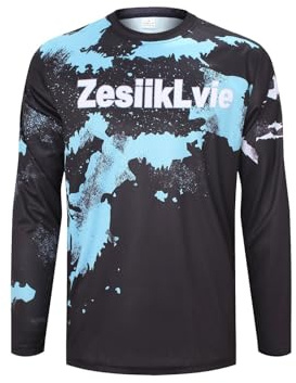 ZesiikLvie MTB Trikot Herren Fahrradbekleidung Radtrikot Herren Langarm Moto MX Downhill Enduro Jersey Atmungsaktiv Schnell Trocknend