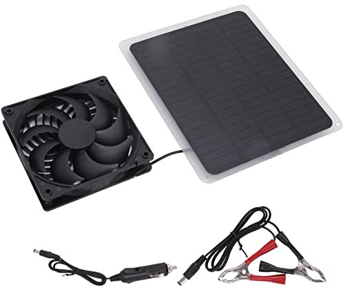 Ventilateur d'extraction solaire 5V 5W Mini ventilateur portable avec ventilateur de panneau solaire étanche for poulaillers, serres, maisons for animaux de compagnie, camping-cars (IP014 avec ventila