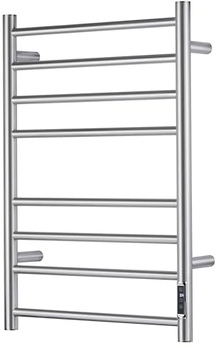 SHARNDY Electric Heated Towel Warmer with Timer & Temperature Control- Wall Mounted Bathroom Towel Rack, Plug-in Design & Brushed Stainless Steel Finish
