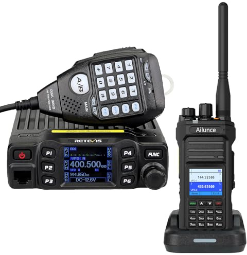 Retevis RT95 Mini Dualband Amateurfunkgerät, HA1UV Amateurfunk mit IP67 | RT95:180 Drehbarem LCD Display, Chirp, Mobile, im Auto, HA1UV: Dual Band, AM-Flugfunk, 2800mAh Akku, für Notfälle