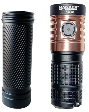 Manker E14 IV (versión blanca fría) linterna compacta recargable EDC con filtro, 4 fuentes de luz, 4000 lúmenes, circuito de protección contra sobrecalentamiento, LED LH351D (tubo incluido)