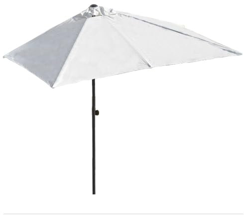 QSPNVFB Halbschirm Rechteckig Klein Balkonschirm Für Wände 2m 2.5m 2.7m Halber Sonnenschirm Sonnenschutz Terrassenschirm Für Garten Markt Höhenverstellbar(Ivory White,200cm/6.5ft)