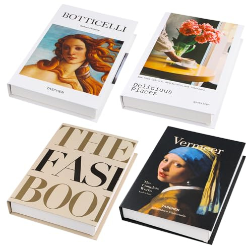 4 Piezas Libros Decorativos CartóN Grueso Plegable ImpresióN Clara Libros De Decoracion De Interiores para EstanteríAs, Mesas De Centro O Accesorios De Fotos