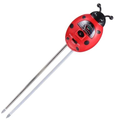 FUNOMOCYA Tester del Suolo 3 in 1 a Forma di Coccinella per Giardinaggio, Kit per Analisi Terreno senza Batterie, Portatile per Orto, Serra e Piante da Interno