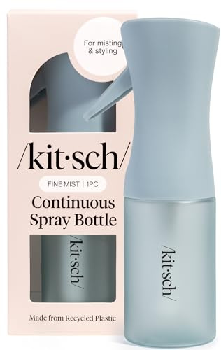 Kitsch Flacone spray per capelli, nebulizzatore continuo con nebbia ultra fine per acconciature, barbieri, saloni, pulizia, piante, bottiglie spray versatili, in plastica riciclata, blu foschia, 141,7