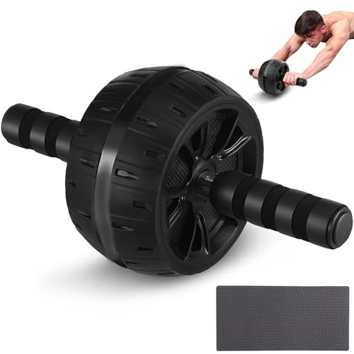 HONITANO Bauchroller mit Rutschfestem Griff und Gepolsterter Kniematte Bauchmuskeltrainer für Effektives Core training Zuhause Kleines Fitnessgerät für Bauch Beine und Po Ergonomisch und