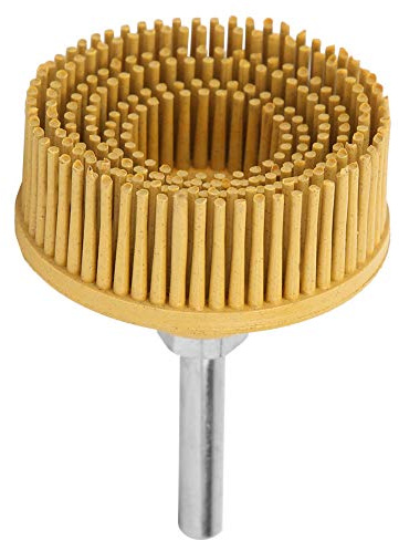 YWBL-WH Rubber Emery Bristle Disc 2 Inch Wheel for Metal Polishing Cleaning Grinding Fit Electric Drills Green 50#, Yellow 80#, White 120# (Yellow)