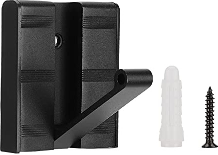 Uadme Crochet Pliant Mural en Aluminium Crochet de Suspension pour Vêtements Gain de Place Organisateur pour Salle de Bain Cuisine Chambre Couloir Noir 6 x 7 x 1,3 cm