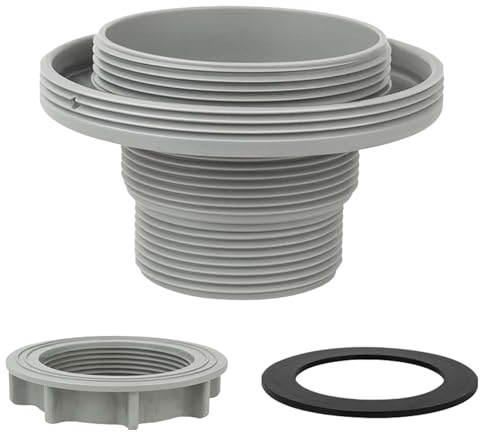 Lergas Pool Gewinde-Siebverbinder-Set, Passend für Intex Aufstellpools (Schlauchanschluss-Ersatzteil 10744, 10256, 10255), Inklusive Siebverbinder, Überwurfmutter und Flachdichtung aus Gummi (A)