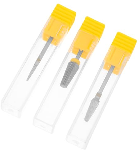 LRXIYODE Brocas para Uñas Eléctricas 3 Piezas para Manicura y Pedicura, Broca de Metal para Pulir, Limar y Eliminar Cutículas, Accesorio Reutilizable para Cuidado de Uñas en Casa y