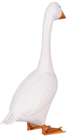 Generisk Porch Goose-staty – 30 cm (11,8 tum) harts-gås- | realistisk gods-trädgårdsstaty för utomhus trädgård gräsmatta uteplats heminredning tillbehör, 1-pack