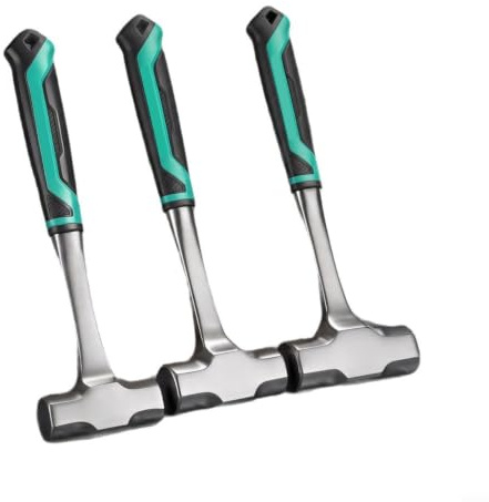 Evenoonest Heavy Duty Sledgehammer, 2 Lbs Octagonal Iron Hammer with Soft Grip for Breaking Concrete Masonry Wall Demolition Construction DIY