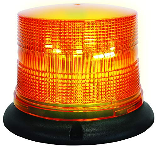 HELLA H27115001 K-LED 40 Compact Fixed Mount Beacon Warning Light, Flashing Patterns, Waterproof, 11-110VDC, Amber