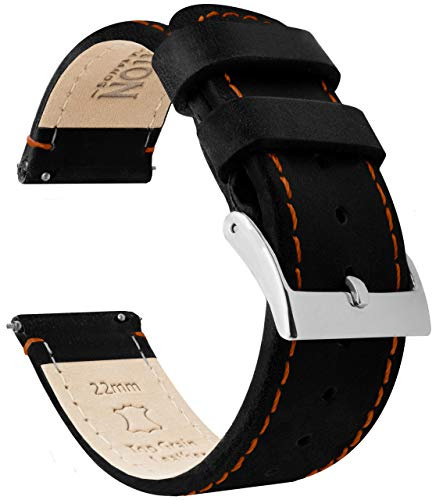 BARTON WATCH BANDS Schnellverschluß. - Top Marke Leder Uhrenarmbänder - Wahl der Farbe und Breite 18mm, 20mm or 22mm Band