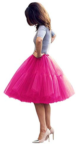 Damen Tüllrock Prinzessin Falten Rock Petticoat Unterrock 50er Jahre KrinolineTutu Organza Petticoat Ballettrock Unterrock Pettiskirt Mode Kleid net Petticoat Skirt Crinoline Vintage Retro