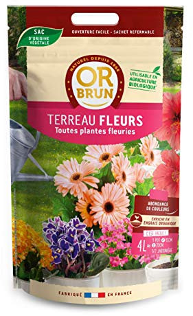 OR BRUN Terreau Fleurs 4L Accélère & Favorise La Floraison OBRTCDFLEURS4