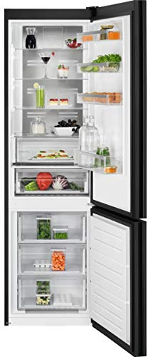 AEG RCB736E4MK Freistehende Kühl-Gefrierkombination / Serie 8000 mit Cooling 360° / 2010 mm / Gefrierteil unten / 366 L / NoFrost / Farbe: Glastüren, schwarz mit flachem Türdesign / E