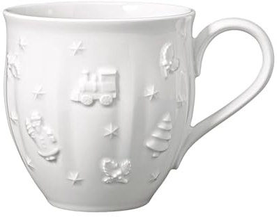 Villeroy & Boch - Toy’s Delight Royal Classic Becher mit Henkel, große Tasse mit Reliefmuster, Premium Porzellan, 0,5 L, weiß, 1 Stück (1er Pack)
