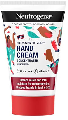 Neutrogena Norwegian Formula Concentrated Unscented Hand Cream smoothes and softens hands for instant, lasting relief from dry, chapped skin, thanks to its nourishing formula, rich in glycerin. 50 ml
