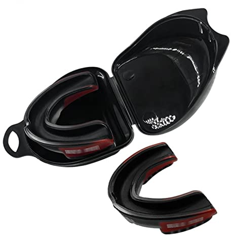 Fußball-Mundschutz, Erwachsene und Jugendliche Zahnschutz mit Fall, für Rugby, Basketball, Eishockey, MMA, Boxen, Lacrosse, 2 Stück