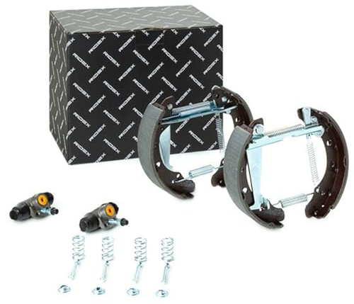 RIDEX 3859B0019 Bremsenset Trommelbremse Bremsbacken Satz mit Radbremszylinder Hinten Kompatibel mit VW Golf 3 1H1 Golf 2 19E, 1G1
