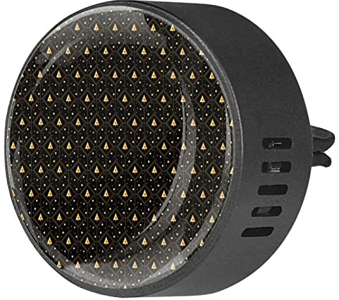 Timmershabi Goldener Weihnachtsbaum in Schwarz, 2 Stück Custom Auto Aromatherapie Lufterfrischer Diffusor Auto Duft Diffusor Medaillon Auto Diffusor Vent Clip für Auto, Büro, Küche