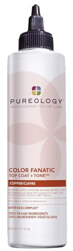 Pureology Color Fanatic Top Coat + Tone Copper High-Gloss Hair Toner | Hair Gloss for Color-Treated Hair | Glaze For Auburn & Red Hair | 6.7 Fl Oz