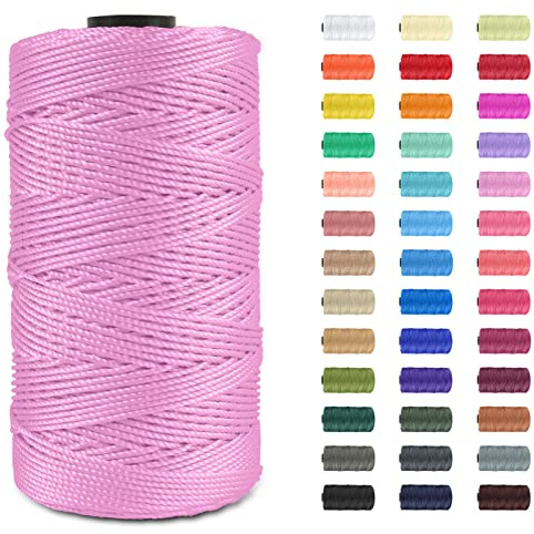 JeogYong Polypropylene Macrame Cord 1.5mm x 656 feet Thick 3 Strand Twisted 100% Polypropylene Rope Twine String Macrame Yarn, Colored Knitting & Crochet Bag Cord Crochet Thread Supplies for Knitter