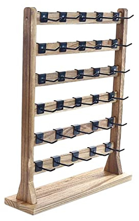 F Fityle Boucles d'oreilles Présentoir 6 Niveaux Organisateur Suspendu avec Crochets Présentoir Décor Plateau de Base en Bois Bijoux Tour Collier Cintre pour