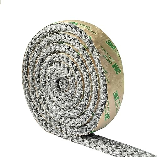 Wood Stove Gaske, Self Adhesive Flat Gasket for Stoves and Fireplaces, 1 Width, 3/8 Thick, 72 Length, High Temperature Fiberglass Flat Gasket Tape