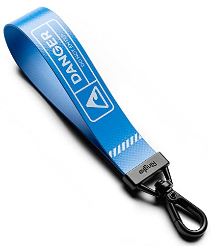 Ringke Tarpaulin Key Ring Porte-Clés Sangle Dragonne Nylon Polyester Cordon Sangle de Doigt - Danger Blue