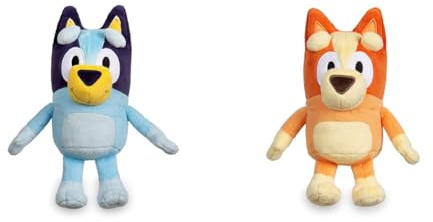 Bluey - Peluche Suave 20 cm, con Detalles como en Las Dibujos Animados, para niños y niñas pequeños a Partir de 6 Meses de Edad, Famosa (BLY06100) & Peluche Suave de Bingo de 20 cm