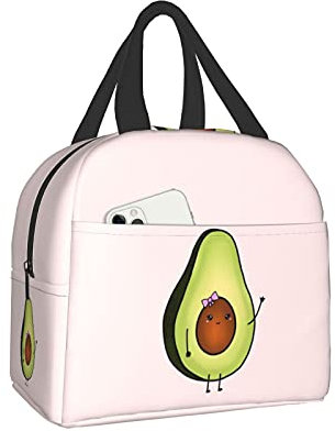 FJAUOQ Avocado Girl Lunch Bag Scatola da viaggio Lavoro Bento Cooler Tote riutilizzabile Scatole da picnic Contenitore isolato Borse per la spesa Per adulti Donne Uomini
