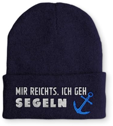 tshirtladen Beanie Mütze Mir reichts. Ich geh segeln Statement Wintermütze