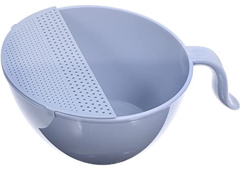 BESTonZON Colino Per Lavaggio Riso Multifunzionale Con Manico Scolapasta Pp Resistente Per Verdure Fagioli e Mais Accessorio Cucina Grigio