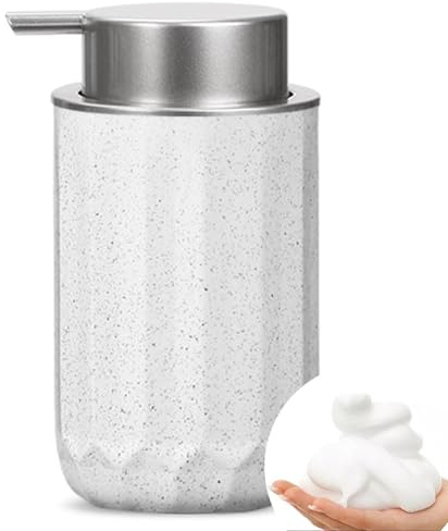 Dispenser di sapone per le mani in schiuma, dispenser di sapone da cucina con pompa per sapone argento, dispenser di sapone in schiuma in ceramica per bagno, dispenser di sapone ricaricabile per