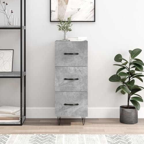 AUVYI Sideboard Betongrau 34,5x34x90 cm Holzwerkstoff Apothekerschrank Küche Kleiderschränke Badschrank Waschmaschinenschrank Aufbewahrungsschrank Fernsehtisch Flurschrank