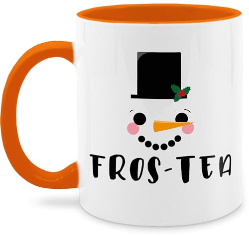 Tasse Tassen 325ml - Weihnachtstasse Weihnachten - Fros-Tea-Schneemann - 325 ml - Orange - weihnachtstassen christmas schneemann mug weihnachtsbecher weihnachtsmotiv wichteltassen weihnachts kinder