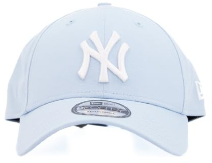 New Era 9Forty ESS York Yankees Cap Basecap Baseballcap MLB Curved Brim NY Damen/Herren - Metallschnalle, mit Schirm Herbst Sommer Frühjahr Winter Frühling-Sommer Herbst-Winter - One Size hellblau