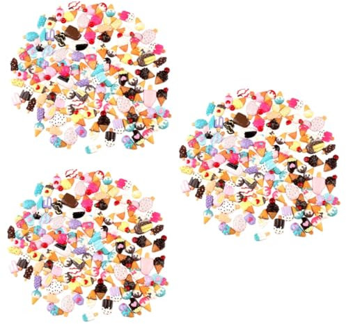 SEWACC 300stücke Eiscreme Resin Zubehör Für Handyhüllen Junge Mädchen Stempelkissen Materialien Bastelbedarf Für Scrapbooking Und Partydekoration Vielseitig Einsetzbar Leicht Und