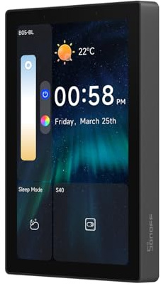 SONOFF NSPanel Pro 120 Smart Control Panel, 4.7-inch Screen, Zigbee Gateway, Home Assistant Integration, Smart Thermostat, Security Scenes, Works with Alexa, Google, Apple.
